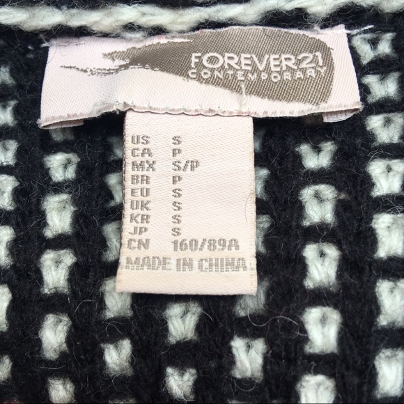 Check grid grey sweater coat tunic cardigan - Picture 4 of 6